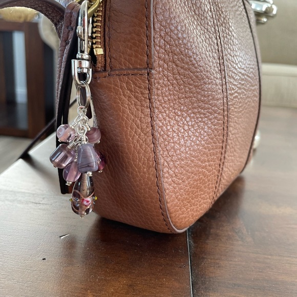 Handmade Purple Bead Grape Hand Bag Charm Keychain Snap Hook Clip - Picture 4 of 5